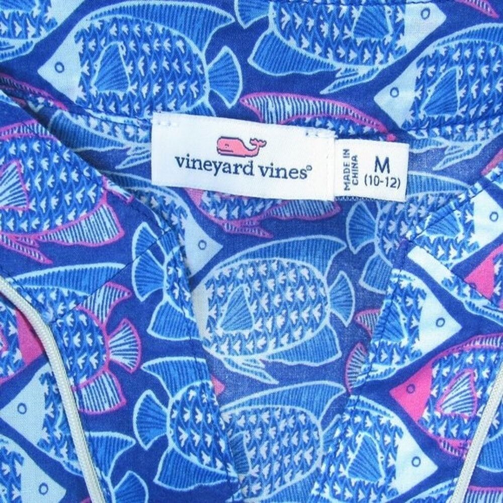 Vineyard Vines Girls M 10-12 Fish Print Tunic Royal Blue Cotton Style 7W0152 - Picture 5 of 16